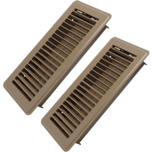 4" x 10" Floor Register 2 Pack - Heavy Duty Steel Walkable Floor Vents - Easy Adjust Air Supply Lever - Vent Covers for Home (Brown)