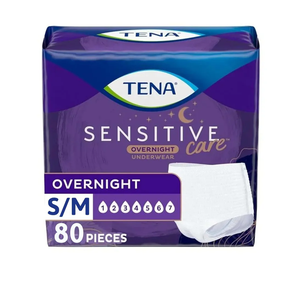 TENA Sensitive Care Overnight Incontinence Underwear for Women Small/Medium, 80 Count