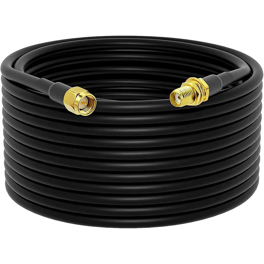 Low-Loss Coaxial Extension Cable 15-Meter(49.2 Ft) RG58 SMA Female to SMA Male WiFi Extension RF Connector and Two-Way Radio Applications Pure Copper Coax Cables 50 ohm RF Antenna Lead Extender Low-Loss Coaxial Extension Cable 15-Meter(49.2 Ft) RG58 SMA Female to SMA Male WiFi Extension RF Connector and Two-Way Radio Applications Pure Copper Coax Cables 50 ohm RF Antenna Lead Extender