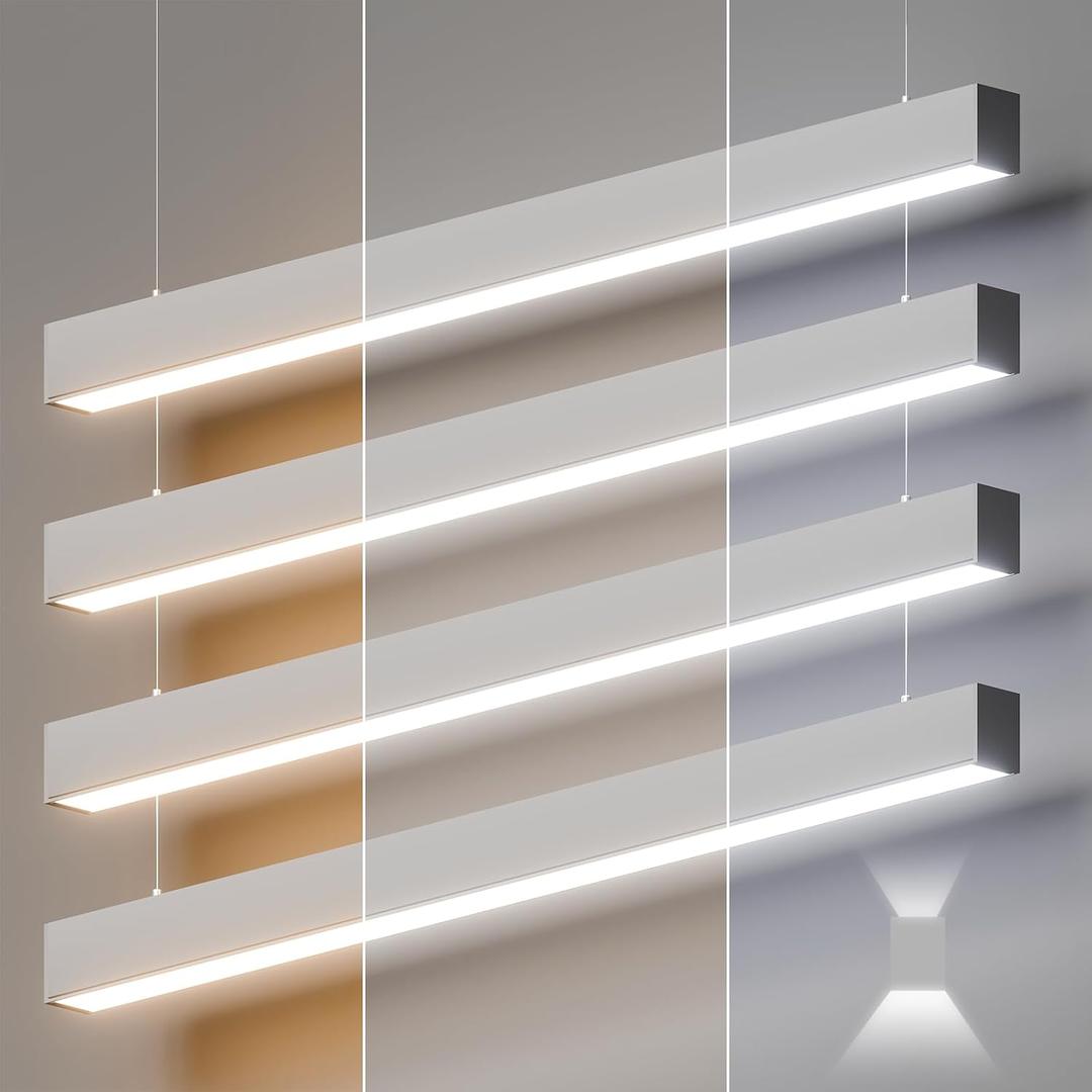 4FT Silver LED Linear Lights 4Pack 50/45/40/35/30W Up and Down Light,3/4/5000K
