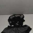 Kolagri Sexy Women Lace Pajamas Lingerie Set High Waist Sheer Sleepwear Bow Ties Cami Shorts Set (Medium, Black)