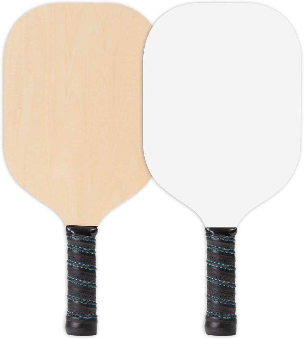 PYD Life Pickleball Paddles Plywood Sublimation Blanks 7.5" x 15.5",2/5 Inch Thickness 8 OZ Double Sided Printable One Side White One Side