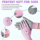 ANDANDA Kids Gardening Gloves, Nitrile Coated Children Yard Work Gloves with Grip, Suitable for Toddlers, Children, Girl, Boy (6XL(Age9-12), Pink)