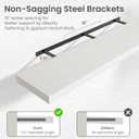 24" Width Floating Shelves, Wall Shelves for Bathroom/Living Room/Bedroom/Kitchen Decor, White Shelves with Invisible Brackets Set of 2