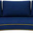 Outdoor Half Moon Sofa Cushion 4-Piece Set, Curved Patio Furniture Cushions, Waterproof with Bolster Pillows, Thick & Comfortable, Zippered Removable Cover, Full Cushion Set (Navy Blue)