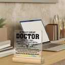 Doctor Gift Appreciation Thank You Gifts Clear Acrylic Sign Doctor's Day Birthday Retirement Gift for Doctors Decor for Home Hospital Office Table Shelf