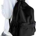 Classic Basic Black Backpack For Women,Waterproof High School Bookbag,Lightweight Casual Travel Daypack,College Backpack Men,Middle School Bag For Girls Boys