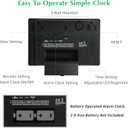 KWANWA Large Digital Alarm Clock, 3" LED Display Battery Operated, Dimmable Auto Night Mode, Easy to Read for Seniors Visually Impaired, Cordless Wall Clock or Table Clock for Bedroom Kitchen Office