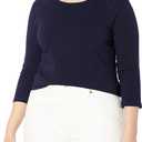 Hanes Women's Raglan Sleeve Stretch Cotton Crewneck Tee (XX-Large, Navy)
