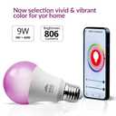 Himalayan Glow Color Changing LED Light Bulb, RGB Lights & Dimmable, WiFi Control Multicolor Bulb,Best for Home Dcor, Compatible with Alexa, Google Home & Mobile App, 4 Count