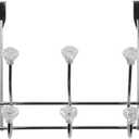 Home Basics 3 Hook Over the Door Hooks with Crystal Knobs, Organize Clothes, Coats, Robes, Towels For Bedroom, Bathroom Or Closet, Chrome