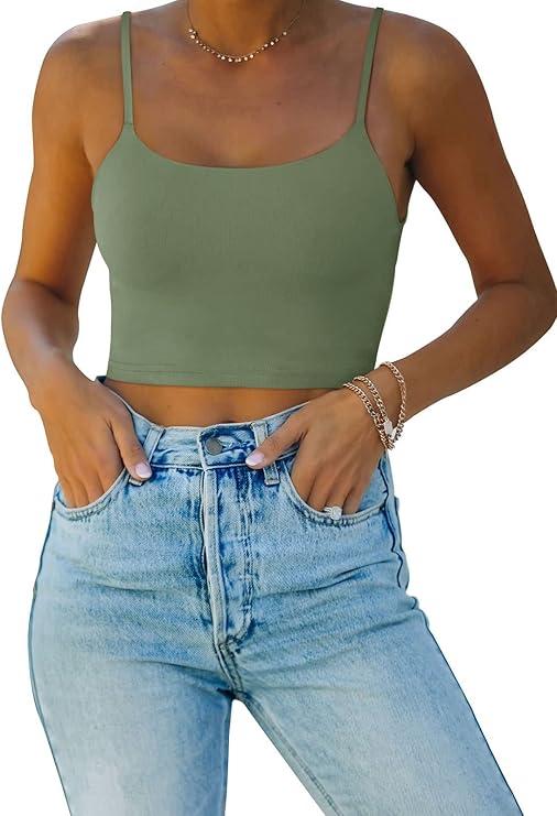 REORIA Women's Sexy Adjustable Spaghetti Strap Double Lined Seamless Camisole Tank Yoga Crop Tops Large REORIA Women's Sexy Adjustable Spaghetti Strap Double Lined Seamless Camisole Tank Yoga Crop Tops Large