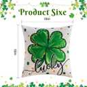 St. Patrick's Day Pillow Covers Decoration 18 x 18 inches 4-Piece Set Green Pillow Covers Lucky Clover Spring Pillow Covers Sofa Home