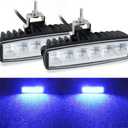 STDYSUN LED Blue Driving Fog Lights Forklift Safety Lights 2Pcs 30W 6Inch Waterproof Work Auxiliary Lights Boat lights Hunting Fishing Lights Fit For Fish Hog Predator Truck Trator ATV Golf Cart Boat