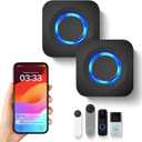 WIFI Wireless Doorbell Chime Compatible with Ring, Nest, Blink Video Doorbells, Smart Indoor Doorbell Receiver with LED Flash Alert for Home Security (2 Pack)