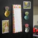 2 x Mini Ceramic Vase Refrigerator Magnets, Small 3D Plant Vase, Refrigerator Decorative Accessories, Suitable for Desktop, Kitchen, Office Decoration (A)