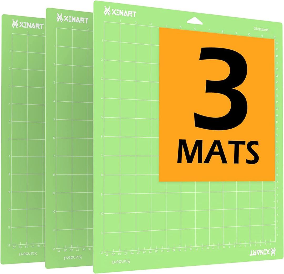 Cutting Mats for Cricut Maker 3, Explore 3, Maker, Air 2, 12x12 inch 3 Mats Standard Sticky Grip 12x12" Green Replacement Cut Mat for Cricut