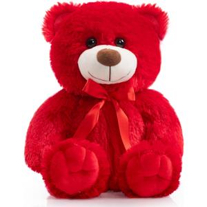 Super Color Teddy Bear Stuffed Animals Plush Toy for Children Girlfriend Family Congratulations Baby Shower Birthday Red 14 inch