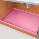 SIKADEER 25" x 22" Under Sink Mat Waterproof, Silicone Mat Kitchen Drawer Shelf and Cabinet Liner, Sink Protector for Kitchen Organizers and Storage, Boot Tray Pet Food Mats (Pink)