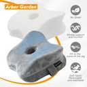 Knee Pillow for Side Sleepers with Soft Velvet Cover, Fixed Strap for Moving, Breathable Center Hole, Removable & Washable Memory Foam Leg Pillow for Hip, Back, Sciatica, Pregnancy & Joint Pain Relief (Grey)