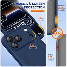 Miracase Magnetic for iPhone 17 Pro Case, Compatible with MagSafe, Integrated Silicone Camera Control Cover, 3.0mm Thicken Shockproof Drop Protection Phone Case for 17 Pro,Dark Blue