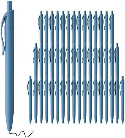 Deegtran 50 Pack Retractable Blue Ballpoint Pens, Medium Point, Smooth Ink, 1.0MM