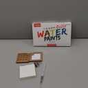 Mini Watercolor Paint Set, Mini Watercolor Travel Set with 1 Wooden 15-Grid Palette, 24 Colors Paint, 1 Sketch Books and 1 Brushes, Copper Clip and Sketchbook for Travel Painting