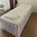 Massage Table Skirt with Hole,Beauty Massage Table Cover,Thickened Massage Linens, Massage Fitted Sheet, Massage Face Rest Cover with Hole,Sutiable for 75"X31.5" (Green)