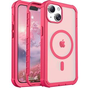 jaroco Magnetic for iPhone 13 Case, [Compatible with MagSafe][Military Grade Drop Protection][Heavy Duty Protection][Non-Slip][Shockproof] 2-Layer Durable Bumper Phone Case 6.1''-Rose