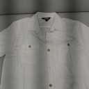 JOGAL Boys Chambray Shirts Short Sleeve Button Down Casual Cotton Woven Shirt with Two Pockets for Kids 6-14 Years (9-10 Years, White)