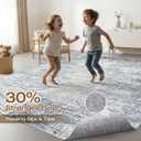 8x10 Area Rugs Living Room: Washable Large Neutral Blue Rug Abstract Soft Modern Stain Resistant Indoor Floor Non-Slip Carpet for Bedroom Nursery Kids Office Playroom Dining Room Under Table Home