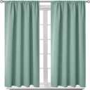 BGment Light Sage Blackout Curtains 40 Inches Length for Bedroom Kitchen - Rod Pocket Thermal Insulated Drapes for Short Window Cafe Decorative Privacy, 42 x 40 Inch, 2 Panels