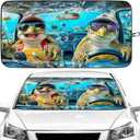 Sea Turtles Car Windshield Sun Shade Foldable Sunshade Front Window Cover Sun Visor Protector Accessories (59x27.5 inches)