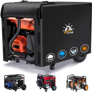 Generator Cover 38 Inch - 600D Outdoor Generator Covers Heavy Duty Waterproof, Small Outside Equipment Cover for DuroMax, Westinghouse, Champion, Predator, Honda Portable Generator 5500-15000W (Senior Black)