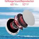 Pyle 6.5 Inch Dual Marine Speakers - 2 Way Waterproof and Weather Resistant Outdoor Stereo Sound System with 400 Watt Power, Polypropylene Cone and Butyl Rubber Surround - 1 Pair - PLMR605W(White)