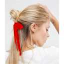 4 x Hair Clips for Women Girls Cute Hair Pins with Bows Hair Ribbons for Long Tail Butterfly Barrettes Bowknot Cute Hair Accessories Black Red, 8 Pack