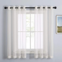 NICETOWN Sheer Curtains for Windows 63 inch Length, Grommet Living Room Curtain Panels Voile Textured Soft & Lightweight Window Dressing for Bedroom Decor, Beige, W54 x L63, 2 Pieces