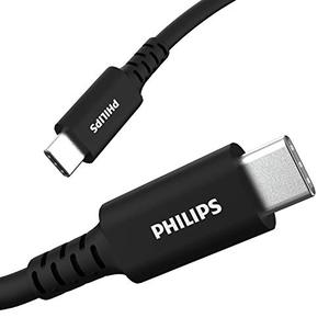 Philips USB C to USB C Cable, 6 Ft 60W Laptop Charger Type C Fast Charging Cable for iPhone 16 Series, 15 Series, iPad Pro, MacBook Charger Cord, Type C Laptop Power Cord Fast Charging, DLC4106C/37