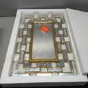 Gold Wall Mirrors Decorative, 24x16 Inch Bathroom Mirror Grecian Venetian Design Rectangle Entryway Mirrors for Bathroom, Living Room, Entrance, Bedroom