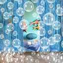 Under the Sea Party Decorations Hanging Bobo Balloons Bubble Pool Ocean Theme Tinsel Foil Fringe Streamer Backdrop Mermaid Birthday Decor Baby Shower Beach Party Supplies