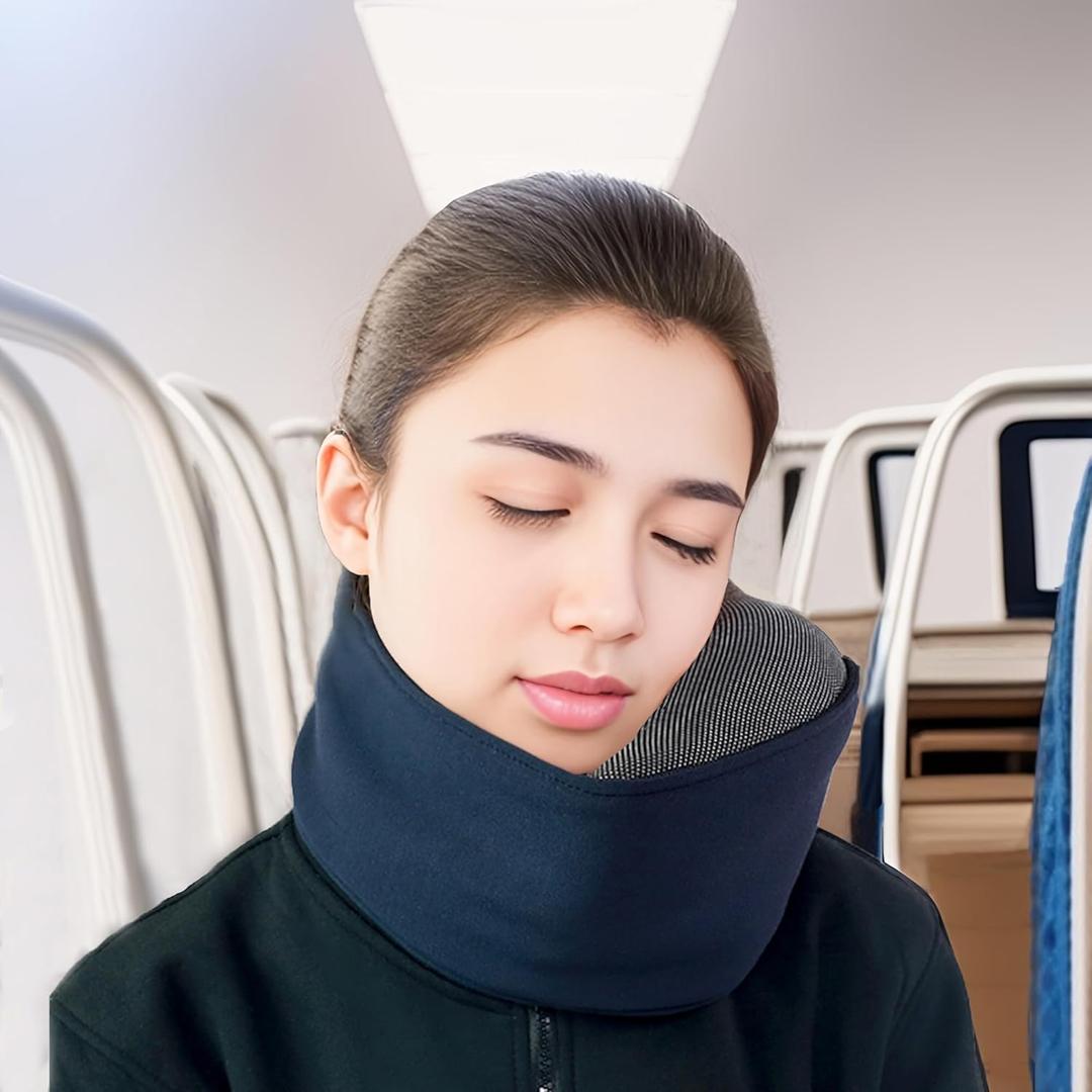 Neck Pillow for Airplane Travel,Travel Neck Pillows for Airplanes,Airplane Neck Pillow for Long Flights,Sleeper Hold Pillow Travel,Airplane Eye Mask Head Holder,Best Flying Neck Pillow (Navy)