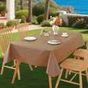 Rectangle Tablecloth,Wipeable Vinyl Tablecloths with Flannel Backing,Plastic Outdoor Oil-Proof Waterproof Table Cloth,Both Indoors and Outdoors (Dark Coffee, 52" x 70")