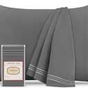 Mellanni Pillow Cases - Luxury, Extra Soft, Cooling Pillow Covers - 2 PC Iconic Collection Pillowcases - Envelope Closure (Standard/Queen 20" x 30", Gray)