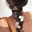 2 x Butterfly Hair Clips: Flower Small Claw Clips for Women - 12pcs Matte Cute Hair Clips for Girls (Bow - Black + Beige + Brown + Coffee)