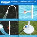 SWIMLINE HYDROTOOLS Tube Style 7 Foot Poolside Shower, Adjustable Head & Foot Tap Spigot With Valve Controls, Standard Garden Hose, Environmentally Friendly, Outdoor Backyard Poolside Beach Spa