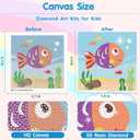 DIYGEMDOT 6 Pack Diamond Art Kits for Kids, Cute Animals Diamond Painting for Beginners, DIY 5D Gem Art for Girls & Boys Ages 6-8-10-12, Children's Christmas Gifts (6x6 inches) (Y002)