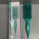 Curly Hair Brush, Curl Defining Brush with Soft Boar Bristles Detangling Tangled Glides, Wide-Teeth Design Effortlessly Shaping & Defining Curls, Curling Definer for Wet & Dry Hair (Green)