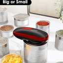 Canslab CORE Electric Can Opener_Single Touch Automatic Opener for Seniors with Arthritis, Auto Shut-off, Cordless Battery Powered, Side Cut, Smooth Edge, Handsfree for Small or Large Cans, Black+Red