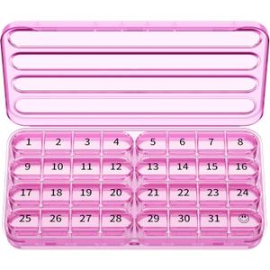 Zoksi Monthly Pill Organizer 1 Times a Day, 30 Day Pill Box Organizer,One Month Pill Case for Travel, 31 Day Daily Medcine Container for Vitamins, Supplement & Medication(Purple)