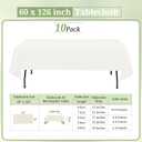 10 Pack Ivory Tablecloths for 8ft Rectangle Tables 60 x 126 Inch - Polyester Table Cover Stain and Wrinkle Resistant Washable Fabric Table Clothes for Wedding Party Banquet Reception Restaurant
